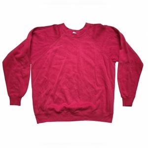 Vintage Tultex Raglan Sleeves Poly Blend Crewneck Sweatshirt Made in USA LARGE